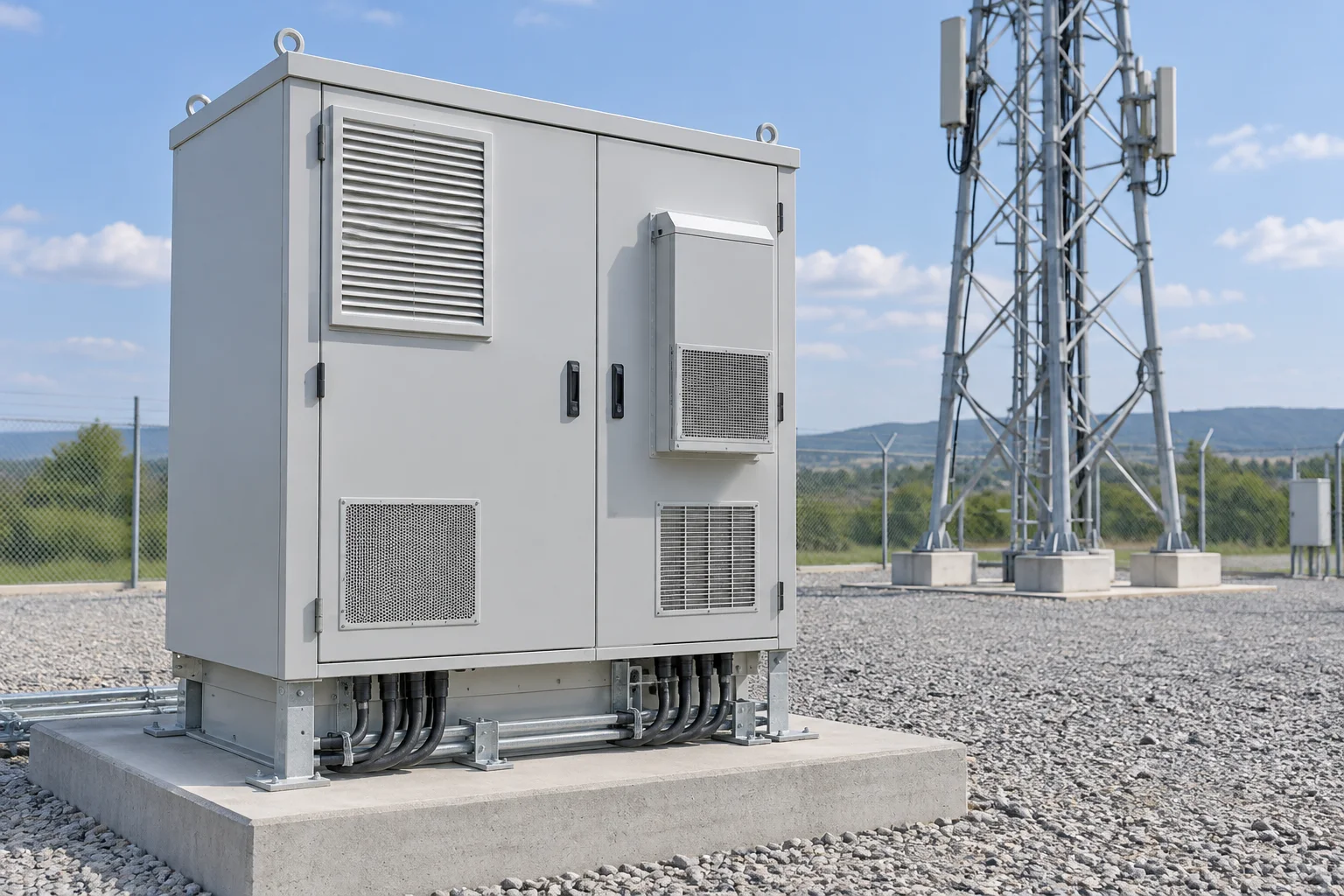 Protected base station enclosure for outdoor telecom equipment
